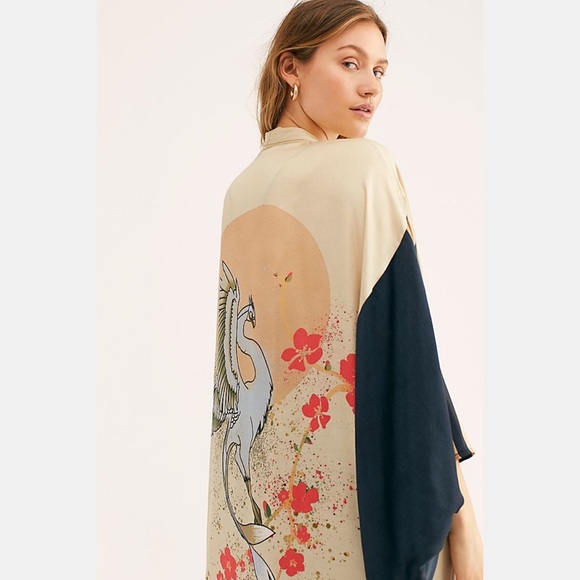 Free People Rising Sun Maxi Kimono 